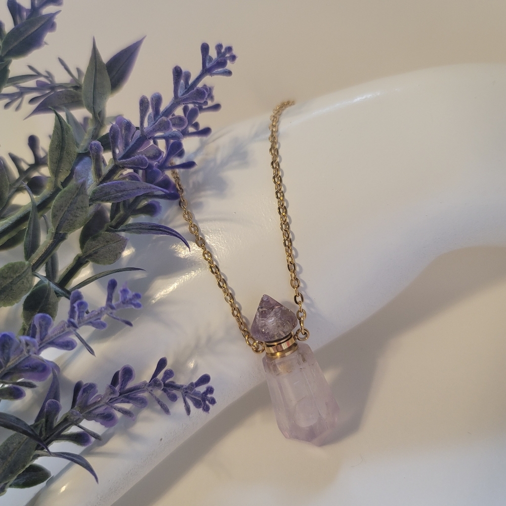 Amethyst Essential Oil Diffuser Necklace